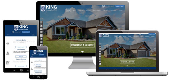 screenshot of king insurance solutions website