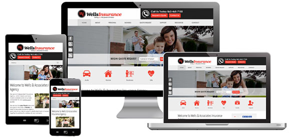 screenshot of wells insurance website